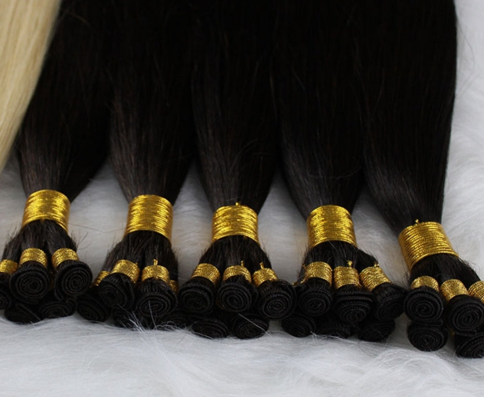 18 inches 100 grams black hand tied hair extensions